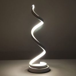 lampada led da tavolo comodino e scrivania studio a forma di spirale di design moderno