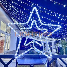 stella luminosa di natale da appendere con tubo luminoso led a luce bianca fredda